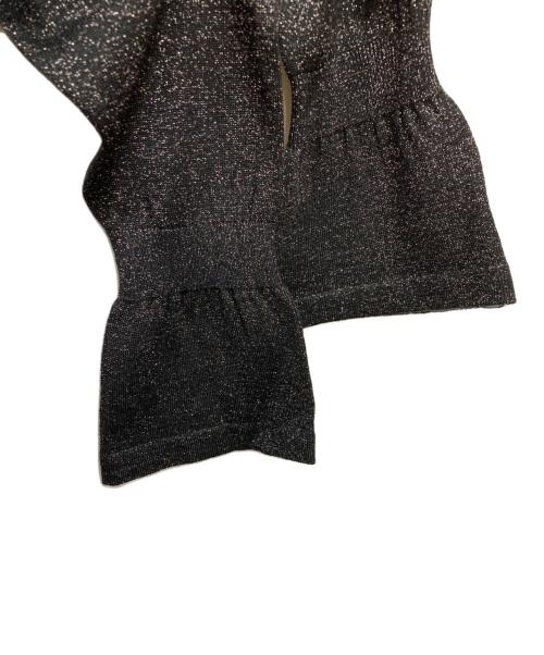 PAUL SMITH（ポールスミス）Paul Smith (ポールスミス) フレアスリーブラメ ニット ブラック サイズ:Ｌの古着・服飾アイテム