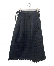 bulle de savon（ビュル デ サボン）の古着「はなとまるキルティングスカート」｜ブラック