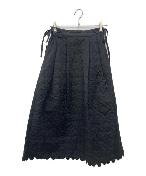 bulle de savon（ビュル デ サボン）bulle de savon (ビュル デ サボン) はなとまるキルティングスカート ブラック サイズ:FREEの古着・服飾アイテム