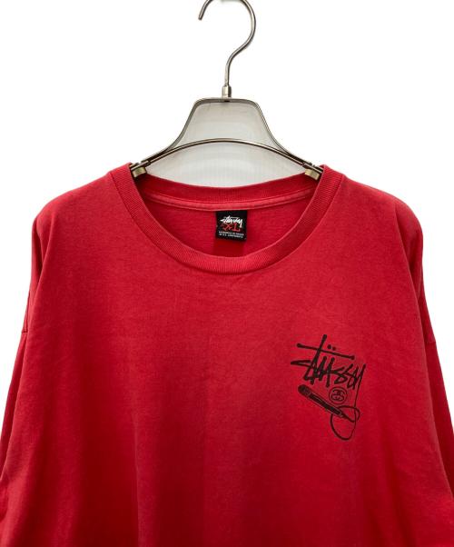 stussy（ステューシー）stussy (ステューシー) MICRO PHONE Tシャツ レッド サイズ:XLの古着・服飾アイテム
