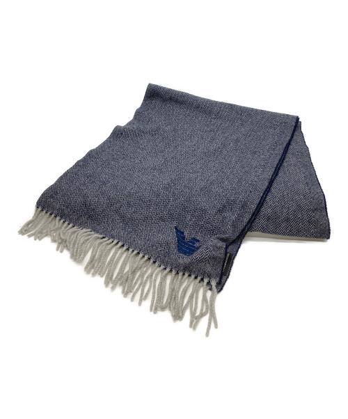 EMPORIO ARMANI（エンポリオアルマーニ）EMPORIO ARMANI (エンポリオアルマーニ) カシミヤストール グレー×ネイビーの古着・服飾アイテム