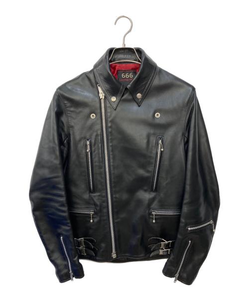666（666）666 (666) ダブルライダースジャケット ブラック サイズ:34の古着・服飾アイテム