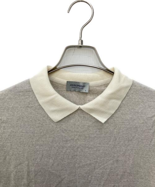 JOHN SMEDLEY（ジョンスメドレー）JOHN SMEDLEY (ジョンスメドレー) メリノウールクレリックニットポロシャツ グレー サイズ:Sの古着・服飾アイテム