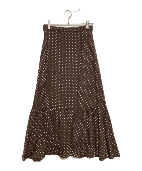 UNITED ARROWS TOKYO（ユナイテッドアローズトウキョウ）UNITED ARROWS TOKYO (ユナイテッドアローズトウキョウ) UWFM ドットティアード マキシスカート ブラウン サイズ:40の古着・服飾アイテム