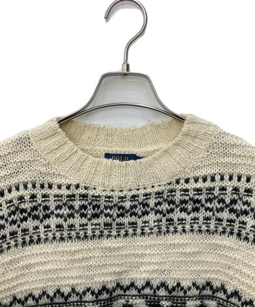 POLO RALPH LAUREN（ポロ・ラルフローレン）POLO RALPH LAUREN (ポロ・ラルフローレン) アルパカ混ノルディックニットセーター ベージュ×ブラック サイズ:XSの古着・服飾アイテム