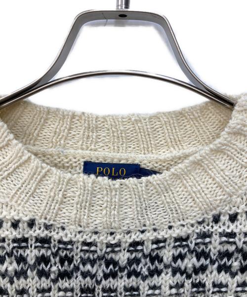 POLO RALPH LAUREN（ポロ・ラルフローレン）POLO RALPH LAUREN (ポロ・ラルフローレン) アルパカ混ノルディックニットセーター ベージュ×ブラック サイズ:XSの古着・服飾アイテム