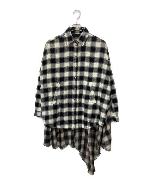 DIESEL（ディーゼル）DIESEL (ディーゼル) D-ANKITA D LOGO DOCKING SHIRT ブラック サイズ:Sの古着・服飾アイテム