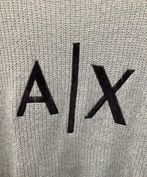 ARMANI EXCHANGE（アルマーニ エクスチェンジ）ARMANI EXCHANGE (アルマーニ エクスチェンジ) ロゴウール混ニット グリーン サイズ:Sの古着・服飾アイテム