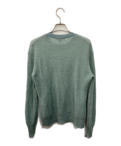 ARMANI EXCHANGE（アルマーニ エクスチェンジ）ARMANI EXCHANGE (アルマーニ エクスチェンジ) ロゴウール混ニット グリーン サイズ:Sの古着・服飾アイテム