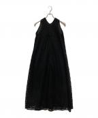 Lourenローレン）の古着「geometry lace dress ジオメトリー・レース・ドレス」｜ブラック