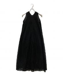 Louren（ローレン）の古着「geometry lace dress ジオメトリー・レース・ドレス」｜ブラック