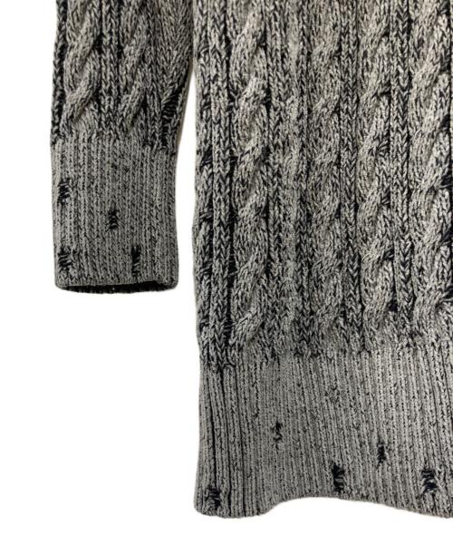 DIESEL（ディーゼル）DIESEL (ディーゼル) M-PANTESSE ケーブルニットセーター グレー サイズ:Sの古着・服飾アイテム