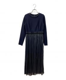 LANVIN en Bleu（ランバンオンブルー）の古着「ドッキングワンピース」｜ネイビー
