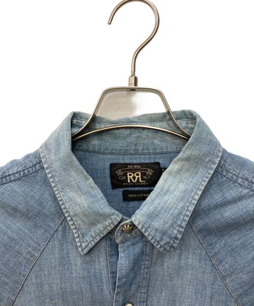 RRL（ダブルアールエル）RRL (ダブルアールエル) コンチョボタンウエスタンデニムシャツ ブルー サイズ:Ｌの古着・服飾アイテム