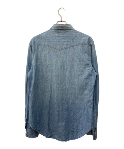 RRL（ダブルアールエル）RRL (ダブルアールエル) コンチョボタンウエスタンデニムシャツ ブルー サイズ:Ｌの古着・服飾アイテム