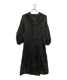 COCUCA（コキュカ）の古着「リネンギャザーワンピース」｜グレー