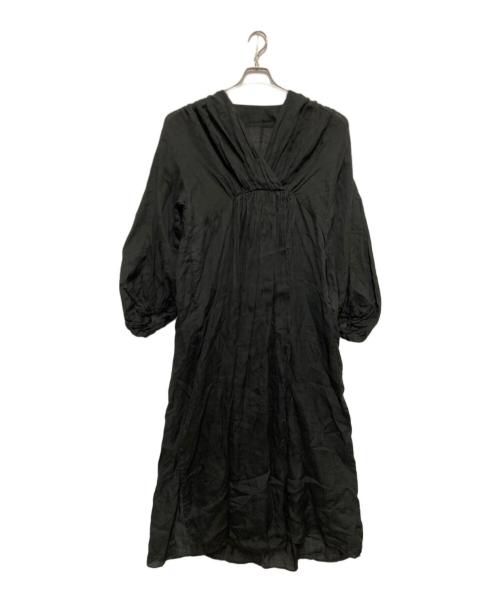 COCUCA（コキュカ）COCUCA (コキュカ) リネンギャザーワンピース グレーの古着・服飾アイテム