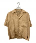 AURALEEオーラリー）の古着「LINEN SILK SUMEER TWEED SHIRT」｜ブラウン
