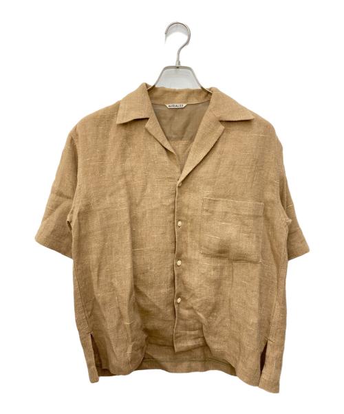 AURALEE（オーラリー）AURALEE (オーラリー) LINEN SILK SUMEER TWEED SHIRT ブラウンの古着・服飾アイテム