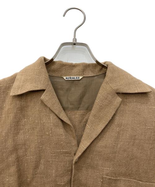 AURALEE（オーラリー）AURALEE (オーラリー) LINEN SILK SUMEER TWEED SHIRT ブラウンの古着・服飾アイテム