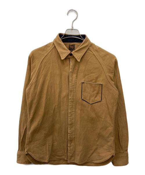 Deluxeware（デラックスウェア）Deluxeware (デラックスウェア) ダック地ワークシャツ ブラウン サイズ:XLの古着・服飾アイテム