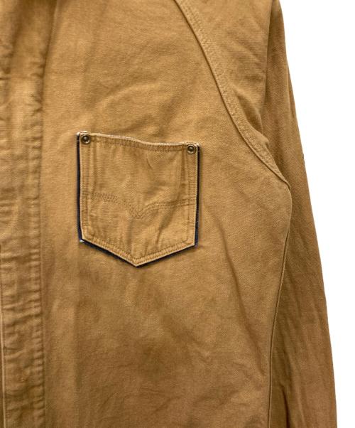 Deluxeware（デラックスウェア）Deluxeware (デラックスウェア) ダック地ワークシャツ ブラウン サイズ:XLの古着・服飾アイテム