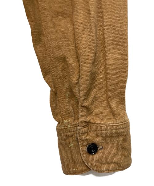 Deluxeware（デラックスウェア）Deluxeware (デラックスウェア) ダック地ワークシャツ ブラウン サイズ:XLの古着・服飾アイテム