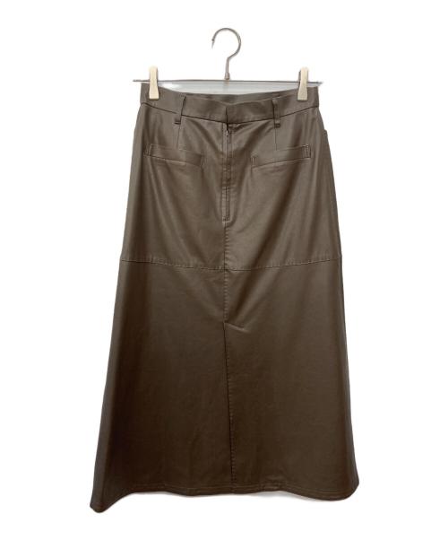 IENA（イエナ）IENA (イエナ) レザーライクトラペーズスカート ブラウン サイズ:Ｓの古着・服飾アイテム