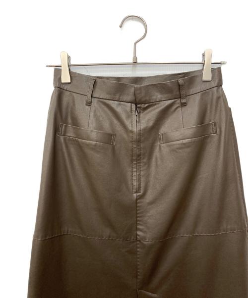 IENA（イエナ）IENA (イエナ) レザーライクトラペーズスカート ブラウン サイズ:Ｓの古着・服飾アイテム