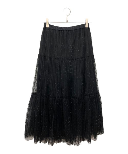 IENA（イエナ）IENA (イエナ) ドットチュールプリーツスカート ブラック サイズ:Ｓの古着・服飾アイテム