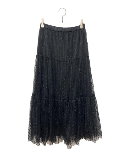 IENA（イエナ）IENA (イエナ) ドットチュールプリーツスカート ブラック サイズ:Ｓの古着・服飾アイテム