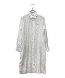 POLO RALPH LAUREN（ポロ・ラルフローレン）の古着「リネンシャツワンピース」｜ホワイト