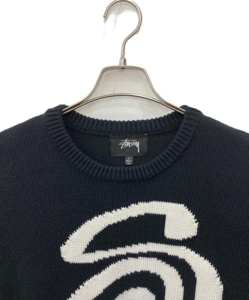 stussy（ステューシー）stussy (ステューシー) Curly S Sweater ブラック サイズ:Sの古着・服飾アイテム