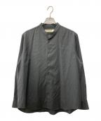 THE TOKYOザトーキョー）の古着「Reda Active Washable Wool Band Collar L/S Shirt」｜ブラック
