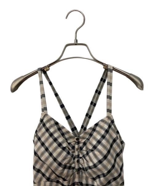 ME&ME COUTURE（ミーアンドミークチュール）me&me couture (ミーアンドミークチュール) チェックサロペワンピース ベージュ サイズ:1 未使用品の古着・服飾アイテム
