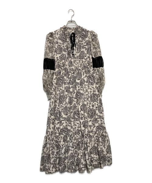 HER LIP TO（ハーリップトゥ）HER LIP TO (ハーリップトゥ) Winter Floral Long-sleeve Dress ベージュ サイズ:Sの古着・服飾アイテム