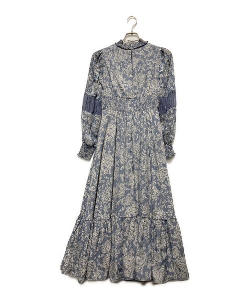 HER LIP TO（ハーリップトゥ）HER LIP TO (ハーリップトゥ) Winter Floral Long-sleeve Dress ブルー サイズ:Ⅿの古着・服飾アイテム