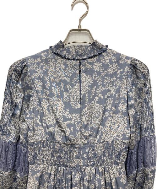 HER LIP TO（ハーリップトゥ）HER LIP TO (ハーリップトゥ) Winter Floral Long-sleeve Dress ブルー サイズ:Ⅿの古着・服飾アイテム