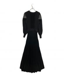 HER LIP TO（ハーリップトゥ）の古着「Shoulder Lace Knit Dress」｜ブラック