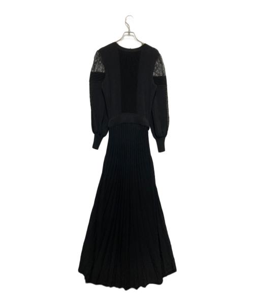 HER LIP TO（ハーリップトゥ）Her lip to (ハーリップトゥ) Shoulder Lace Knit Dress ブラック サイズ:Ⅿの古着・服飾アイテム