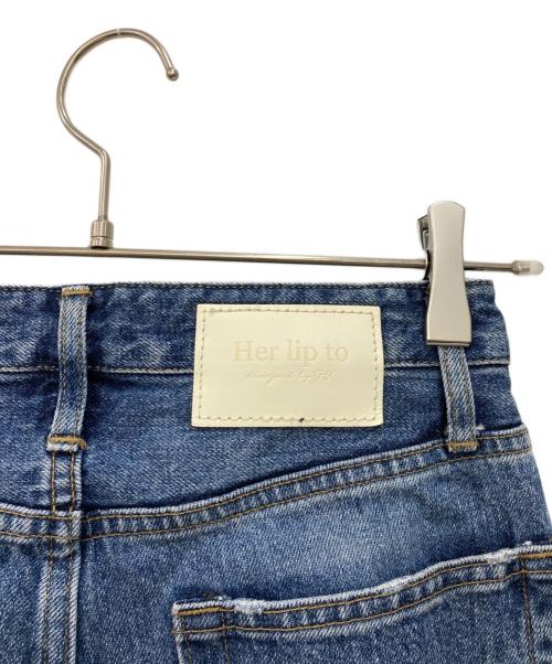 HER LIP TO（ハーリップトゥ）Her lip to (ハーリップトゥ) Tokyo High Rise Jeans ブルー サイズ:25の古着・服飾アイテム