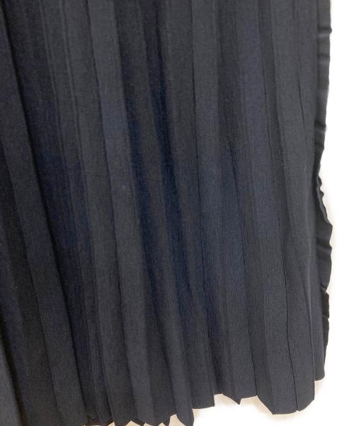 LANVIN en Bleu（ランバンオンブルー）LANVIN en Bleu (ランバンオンブルー) Aラインサイドリボン半袖ニットワンピース ネイビー サイズ:38の古着・服飾アイテム