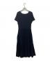 LANVIN en Bleu (ランバンオンブルー) Aラインサイドリボン半袖ニットワンピース ネイビー サイズ:38：5000円