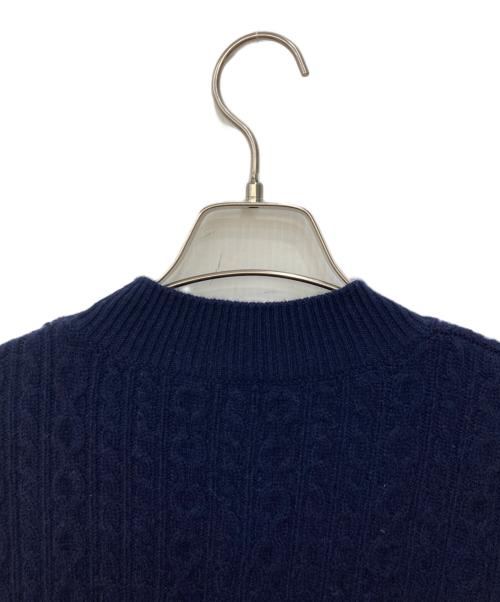 LANVIN en Bleu（ランバンオンブルー）LANVIN en Bleu (ランバンオンブルー) レースドッキングニットワンピース ネイビー サイズ:M 未使用品の古着・服飾アイテム