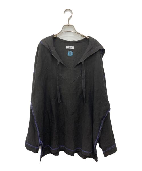 cycle（サイクル）cycle (サイクル) コズミックリネンフーディー ブラック サイズ:Freeの古着・服飾アイテム