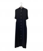 ENFOLDエンフォルド）の古着「ASYMMETRY PLEATS DRESS」｜ネイビー