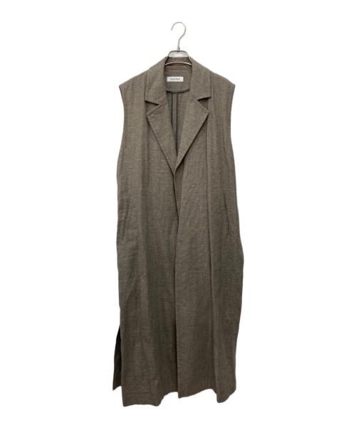 SACRA（サクラ）SACRA (サクラ) LI/CO CHAMBRAY GILET ブラウン サイズ:Mの古着・服飾アイテム