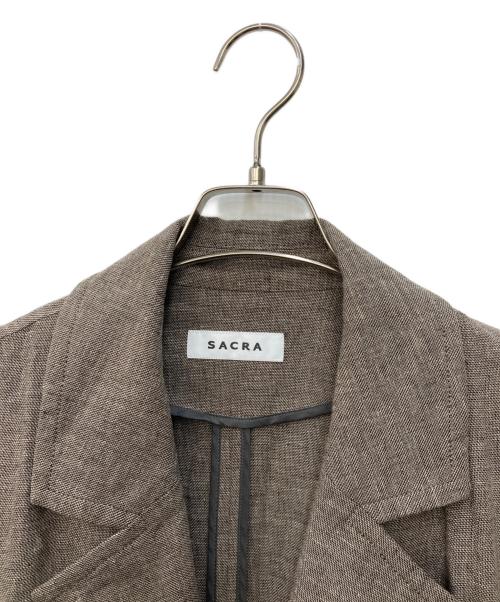 SACRA（サクラ）SACRA (サクラ) LI/CO CHAMBRAY GILET ブラウン サイズ:Mの古着・服飾アイテム