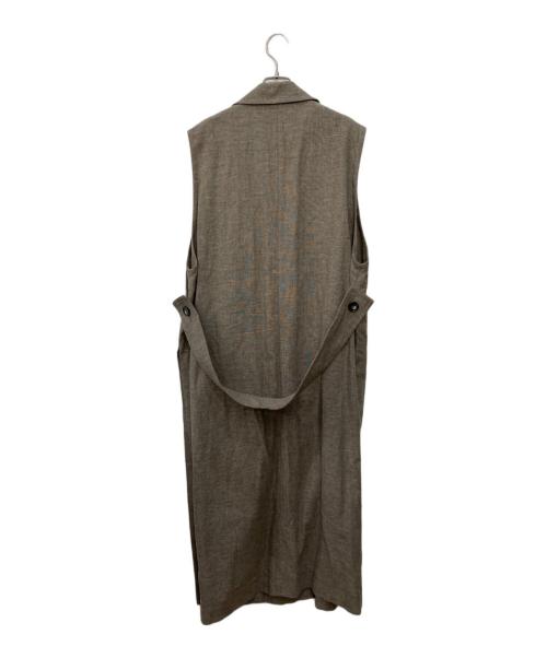 SACRA（サクラ）SACRA (サクラ) LI/CO CHAMBRAY GILET ブラウン サイズ:Mの古着・服飾アイテム