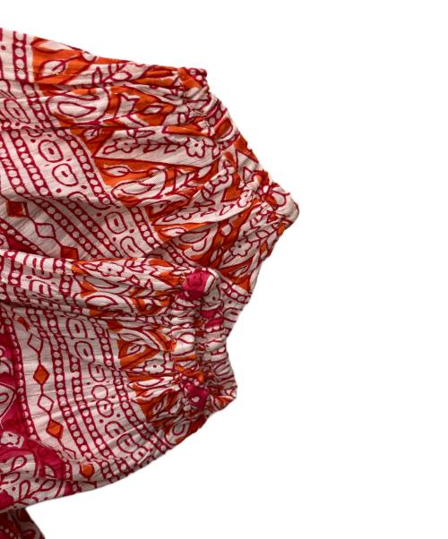 sara mallika（サラマリカ）sara mallika (サラマリカ) Cotton Lurex Border Print Long Dress レッド サイズ:M 未使用品の古着・服飾アイテム